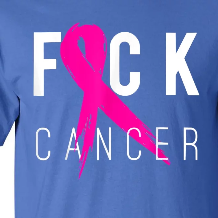 Fuck Cancer Breast Cancer Awareness Retro Distressed Gift Tall T-Shirt