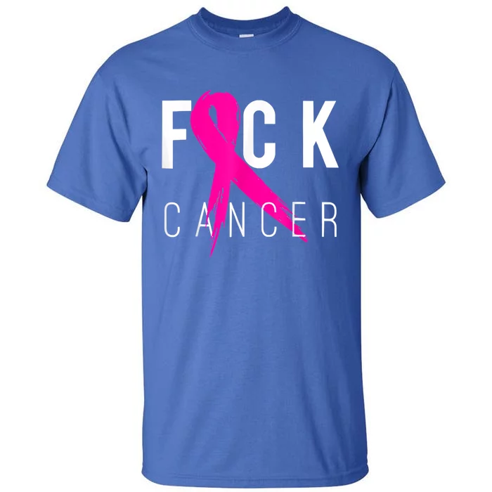 Fuck Cancer Breast Cancer Awareness Retro Distressed Gift Tall T-Shirt