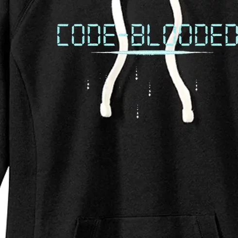 Funny Code Blooded Computer Software Programmer Binary Tree Women's Fleece Hoodie