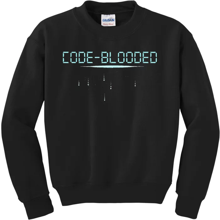 Funny Code Blooded Computer Software Programmer Binary Tree Kids Sweatshirt