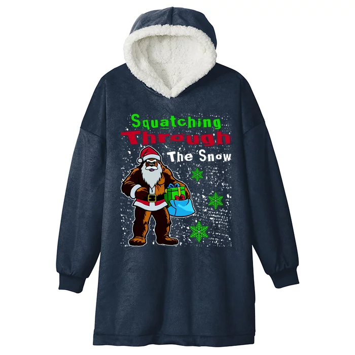 Funny Christmas Bigfoot Hooded Wearable Blanket