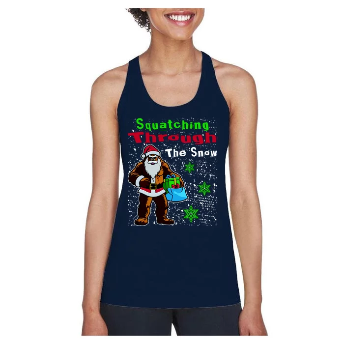 Funny Christmas Bigfoot Women's Racerback Tank