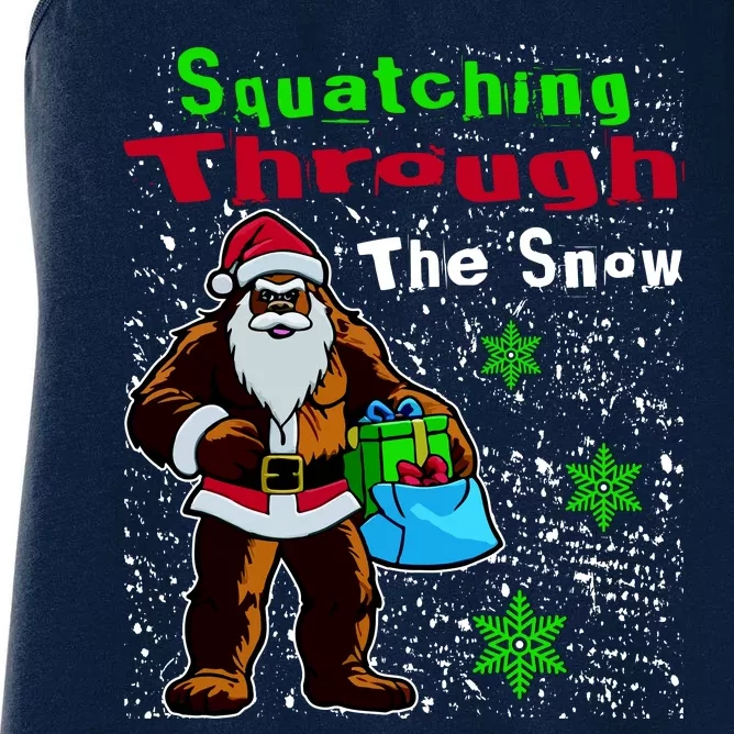 Funny Christmas Bigfoot Women's Racerback Tank