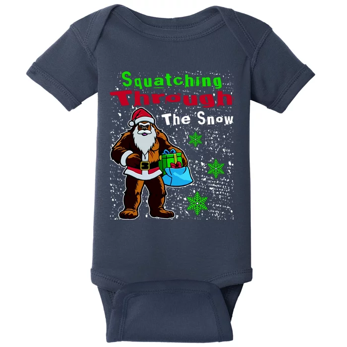 Funny Christmas Bigfoot Baby Bodysuit