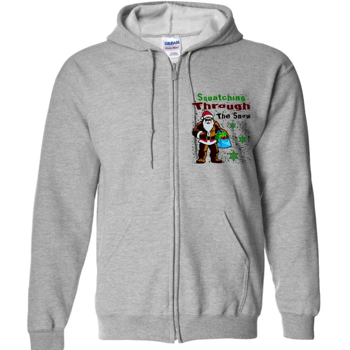 Funny Christmas Bigfoot Full Zip Hoodie