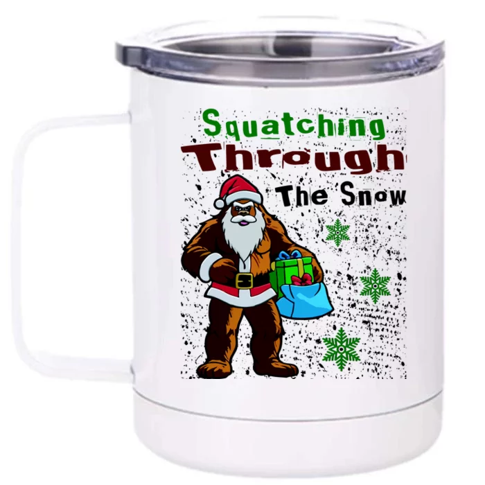 Funny Christmas Bigfoot Front & Back 12oz Stainless Steel Tumbler Cup