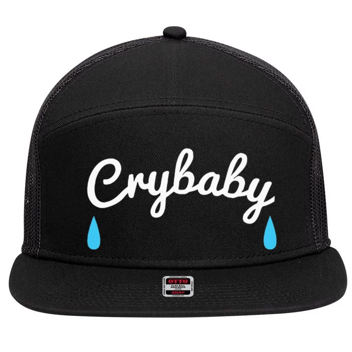 Funny Cry Baby 7 Panel Mesh Trucker Snapback Hat