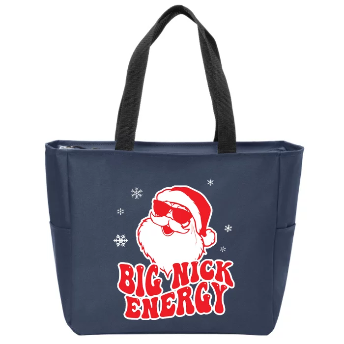 Funny Christmas Big Nick Energy Santa Naughty Adult Humor Zip Tote Bag