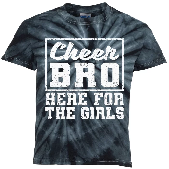 Funny Cheerleading Bros Cheer Bro Here Kids Tie-Dye T-Shirt