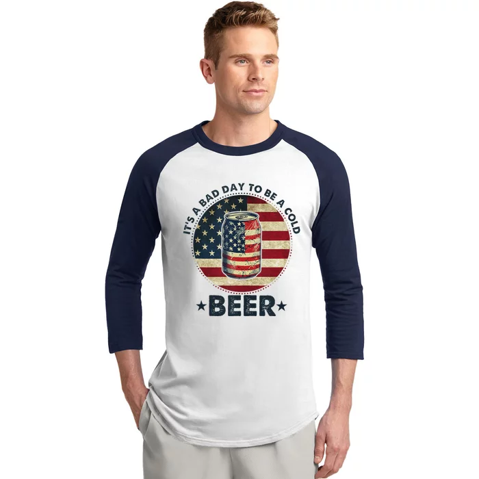 Funny Cold Beer Vintage 4th Of July Tank Top Baseball Sleeve Shirt