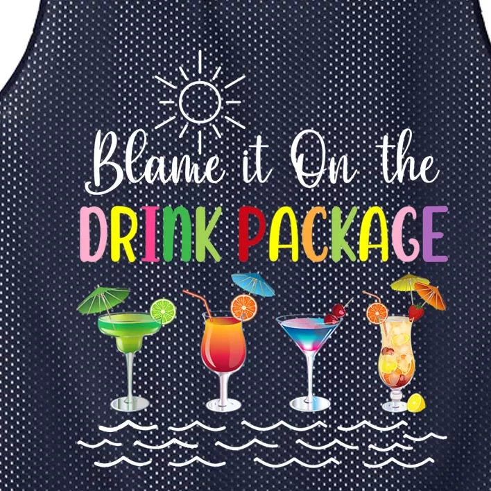 Funny Cruise Blame It On The Drink Package Family Cruising Tank Top Mesh Reversible Basketball Jersey Tank