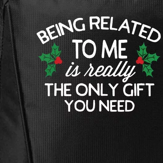 Funny Christmas Being Related To Me Family Joke City Backpack