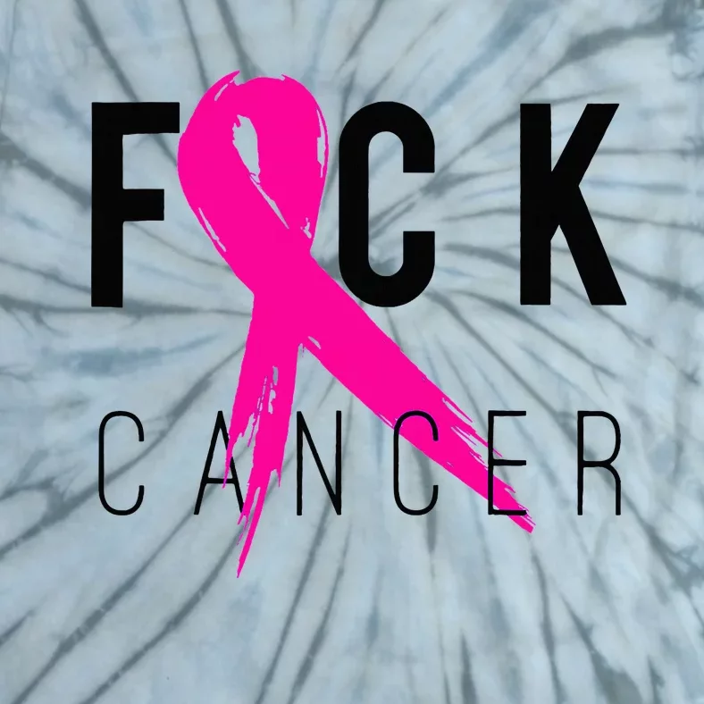 Fuck Cancer Breast Cancer Awareness Gift Retro Distressed Tie-Dye T-Shirt