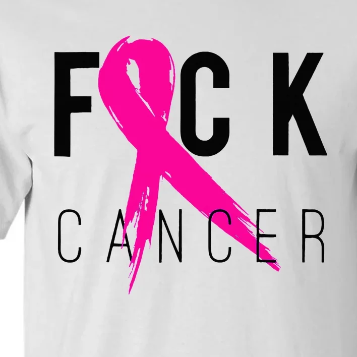 Fuck Cancer Breast Cancer Awareness Gift Retro Distressed Tall T-Shirt