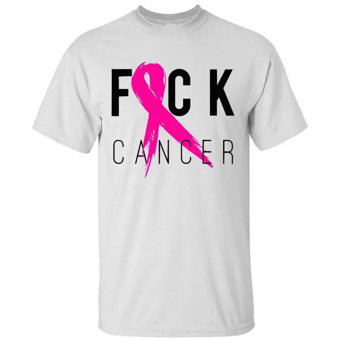 Fuck Cancer Breast Cancer Awareness Gift Retro Distressed Tall T-Shirt