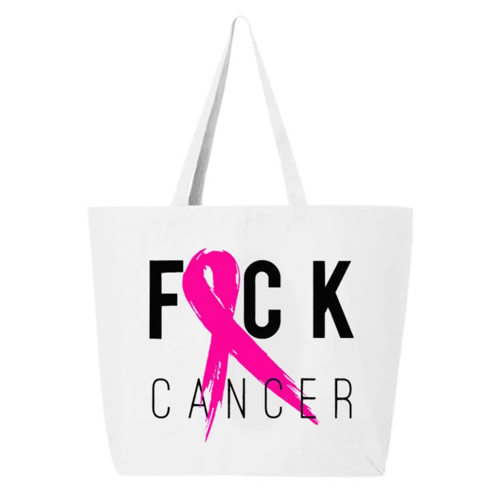 Fuck Cancer Breast Cancer Awareness Gift Retro Distressed 25L Jumbo Tote