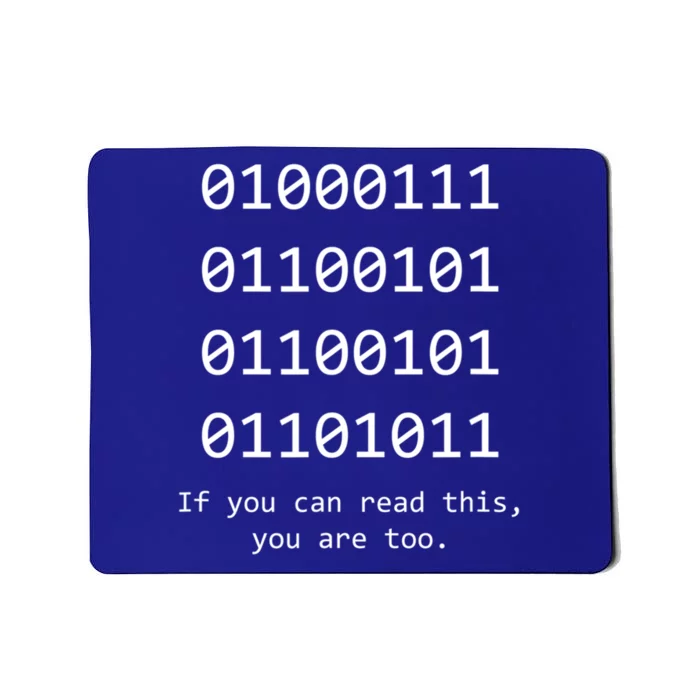 Funny Computer Binary Code Programmer Developer Geek Gift Great Gift Mousepad