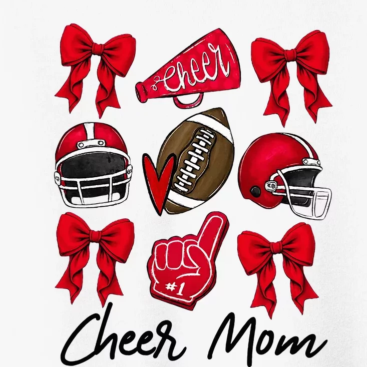 Football Coquette Bow Cheer Mom Red Toddler T-Shirt