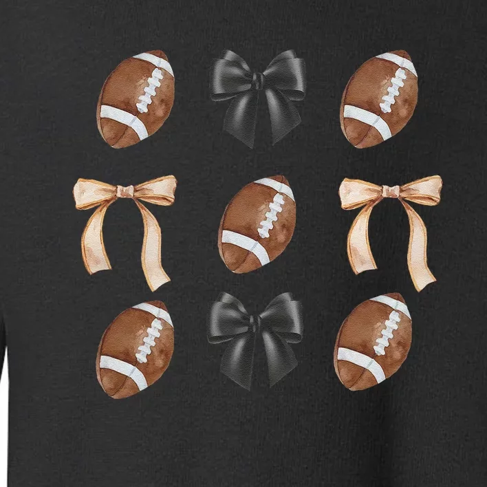 Football Coquette Bow Football Mama Game Day Women Gift Toddler Sweatshirt