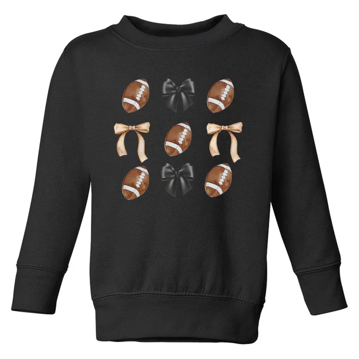 Football Coquette Bow Football Mama Game Day Women Gift Toddler Sweatshirt