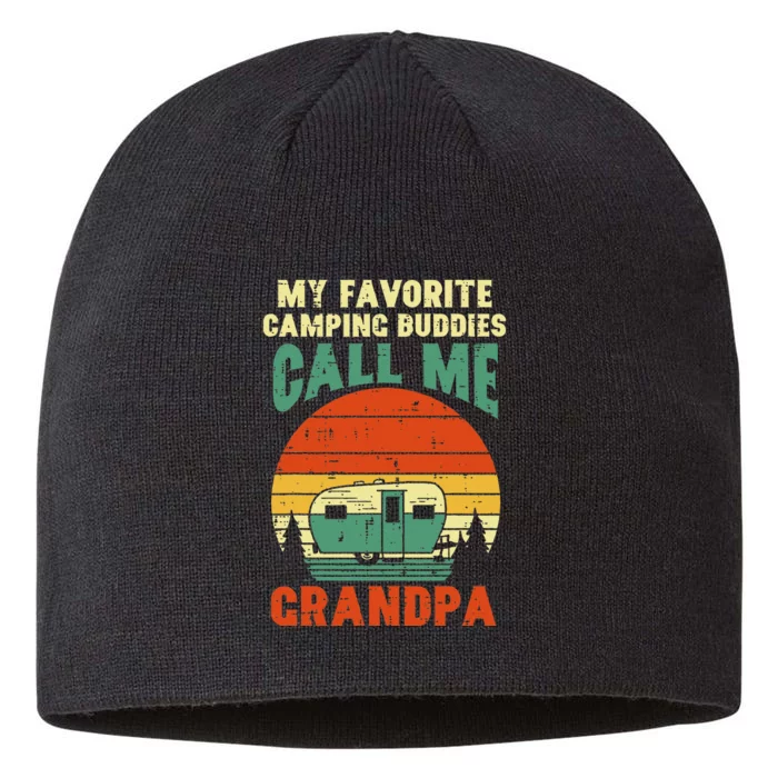 Favorite Camping Buddies Grandpa Retro Grandfathers Day 8 1/2in Sustainable Knit Beanie