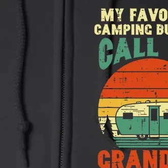 Favorite Camping Buddies Grandpa Retro Grandfathers Day Full Zip Hoodie