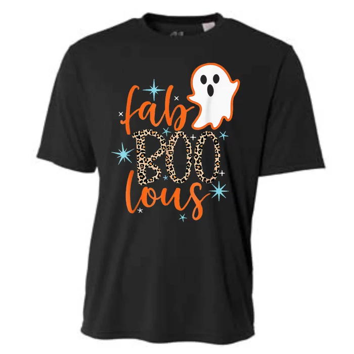 Funny Cute Boo Ghost Halloween FabBoo Lous Leopard Cooling Performance Crew T-Shirt