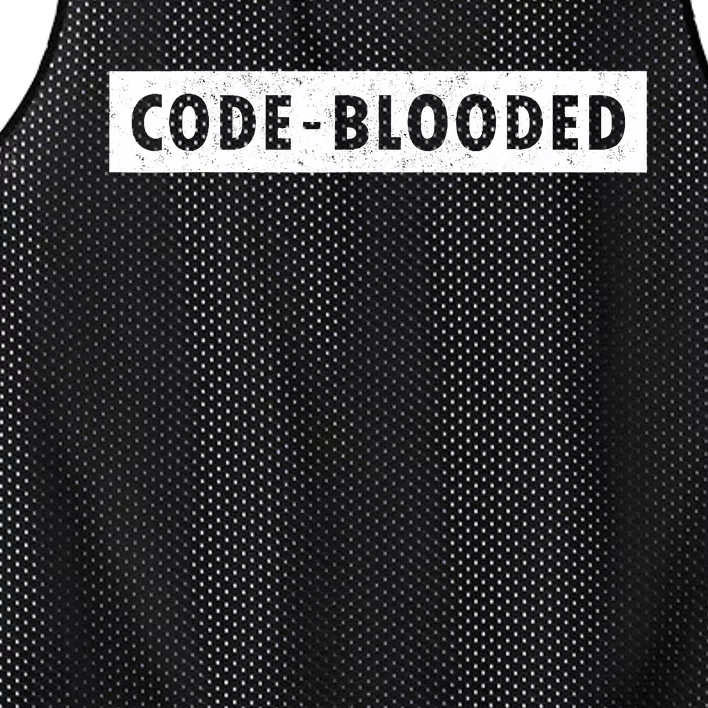 Funny Code Blooded Software Engineer Programmer Mesh Reversible Basketball Jersey Tank