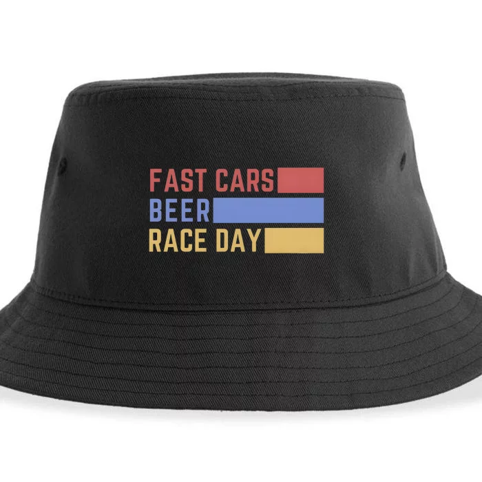 Fast Car Beer Race Day Sustainable Bucket Hat