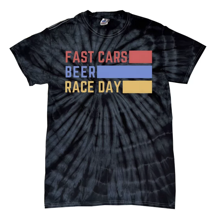 Fast Car Beer Race Day Tie-Dye T-Shirt