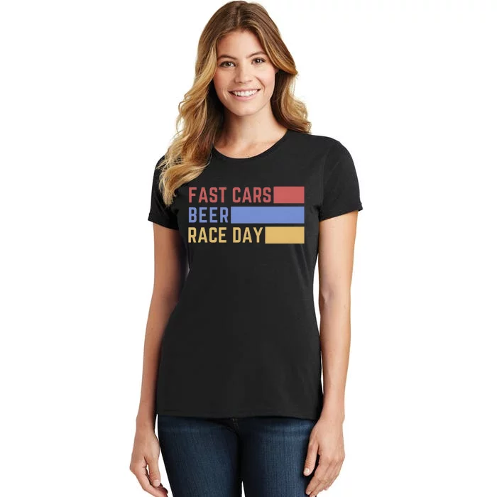 Fast Car Beer Race Day Women's T-Shirt