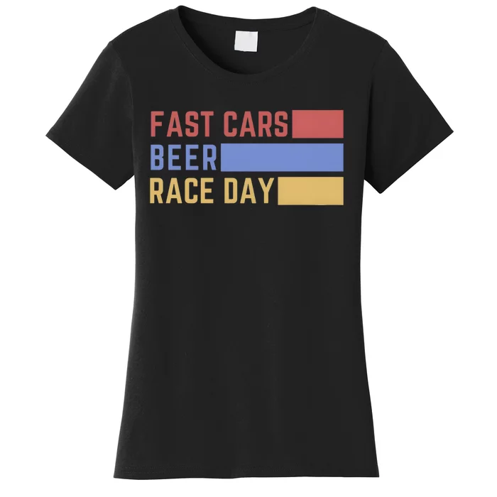 Fast Car Beer Race Day Women's T-Shirt