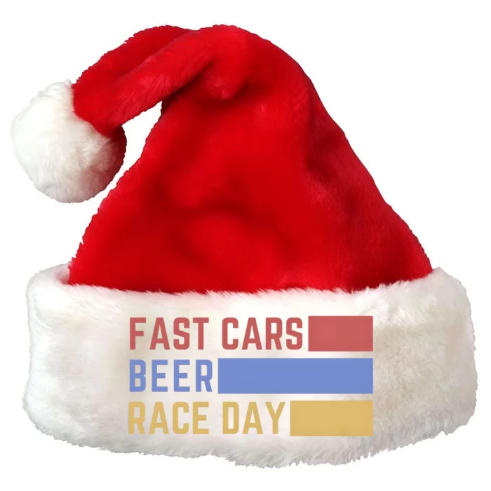 Fast Car Beer Race Day Premium Christmas Santa Hat