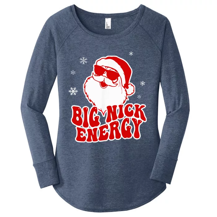 Funny Christmas Big Nick Energy Santa Naughty Adult Humor Women's Perfect Tri Tunic Long Sleeve Shirt