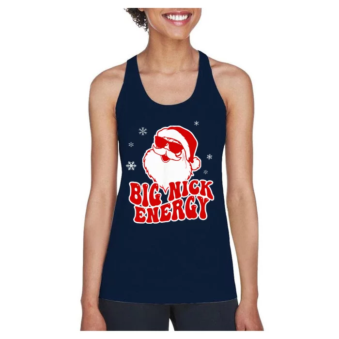 Funny Christmas Big Nick Energy Santa Naughty Adult Humor Women's Racerback Tank