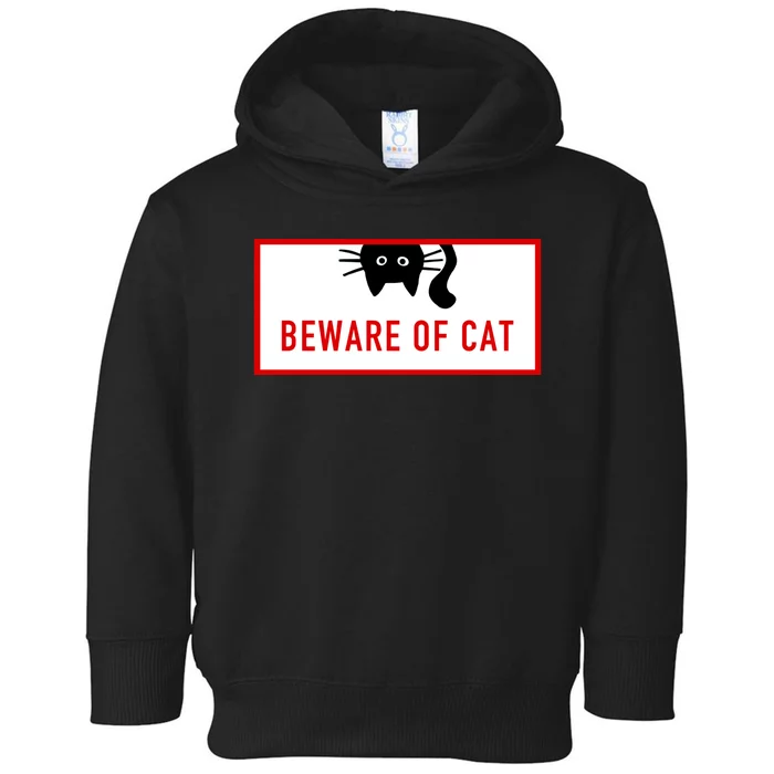 Funny Cat Beware Of Cat Lover Toddler Hoodie