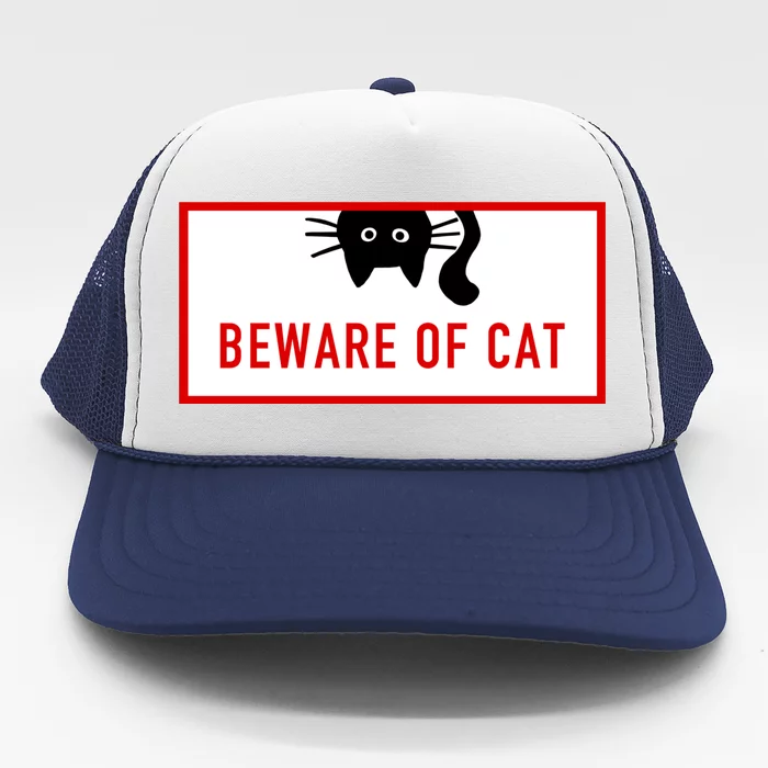 Funny Cat Beware Of Cat Lover Trucker Hat