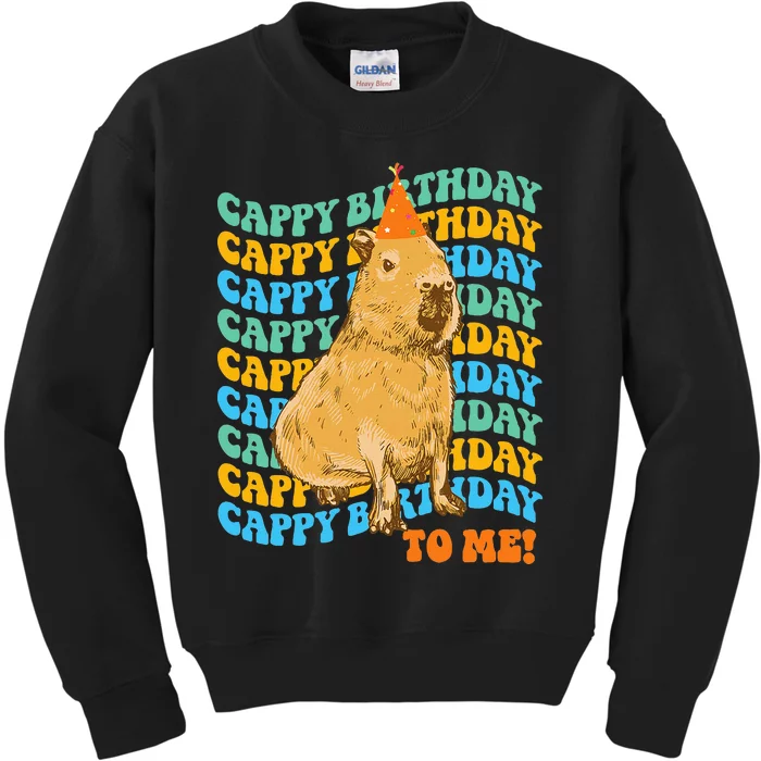 Funny Capybara Birthday Design Kids Sweatshirt