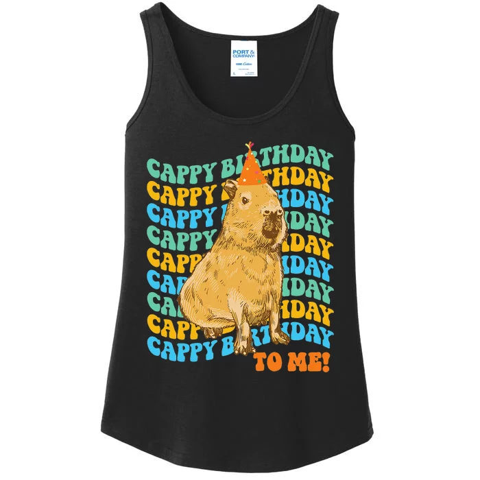 Funny Capybara Birthday Design Ladies Essential Tank