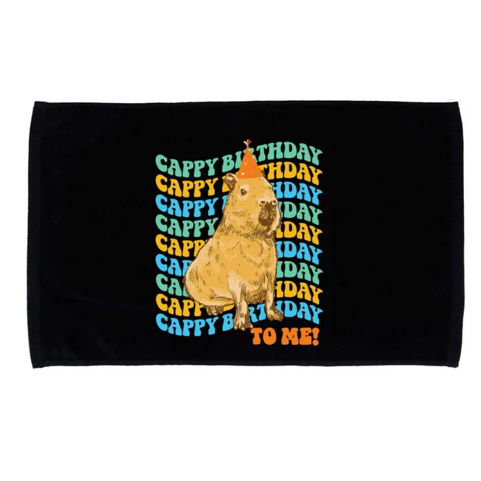 Funny Capybara Birthday Design Microfiber Hand Towel