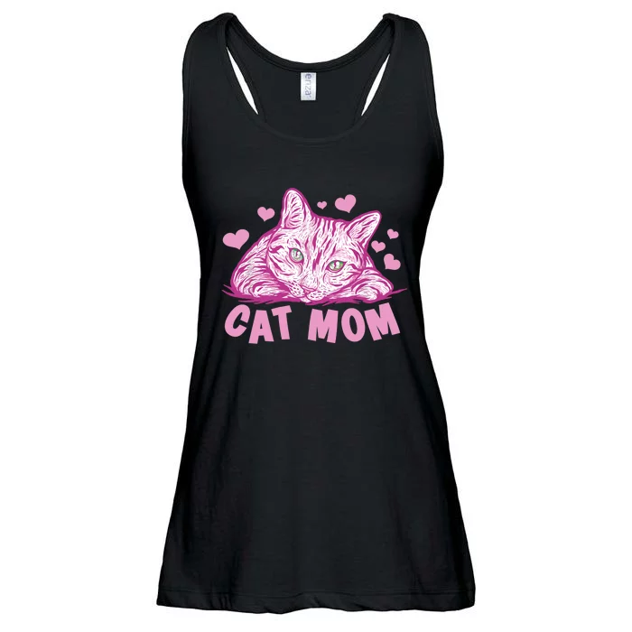 Funny Cat Best Cat Mom Ever Meow with my Cat Tee for Wo Ladies Essential Flowy Tank