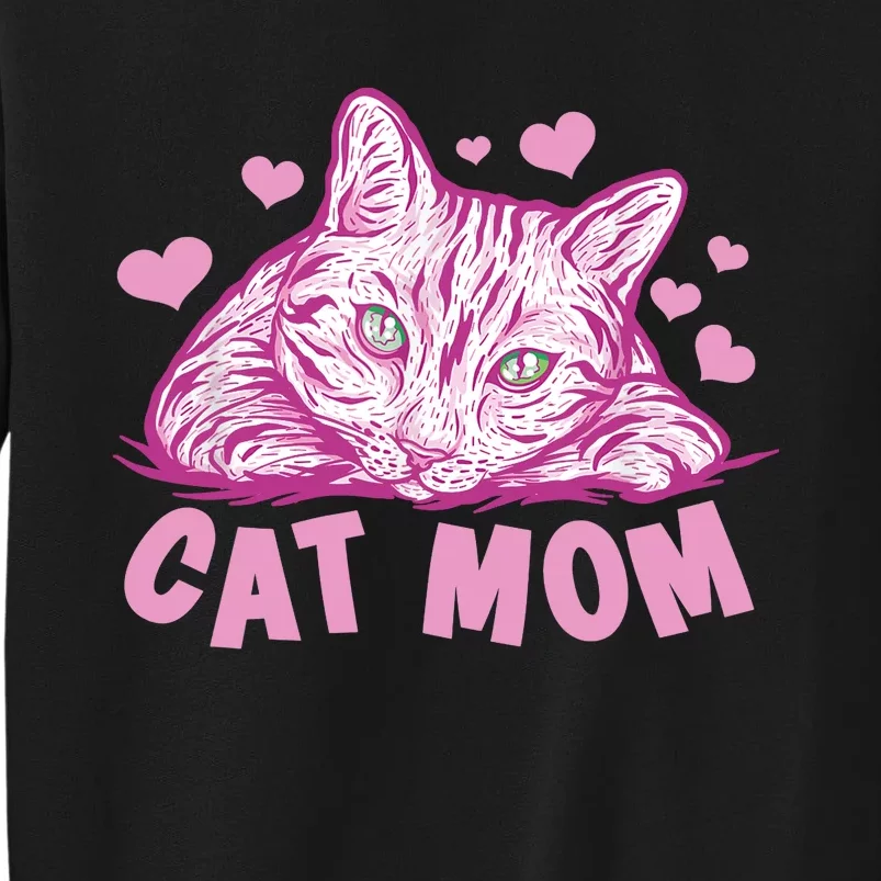 Funny Cat Best Cat Mom Ever Meow with my Cat Tee for Wo Tall Sweatshirt