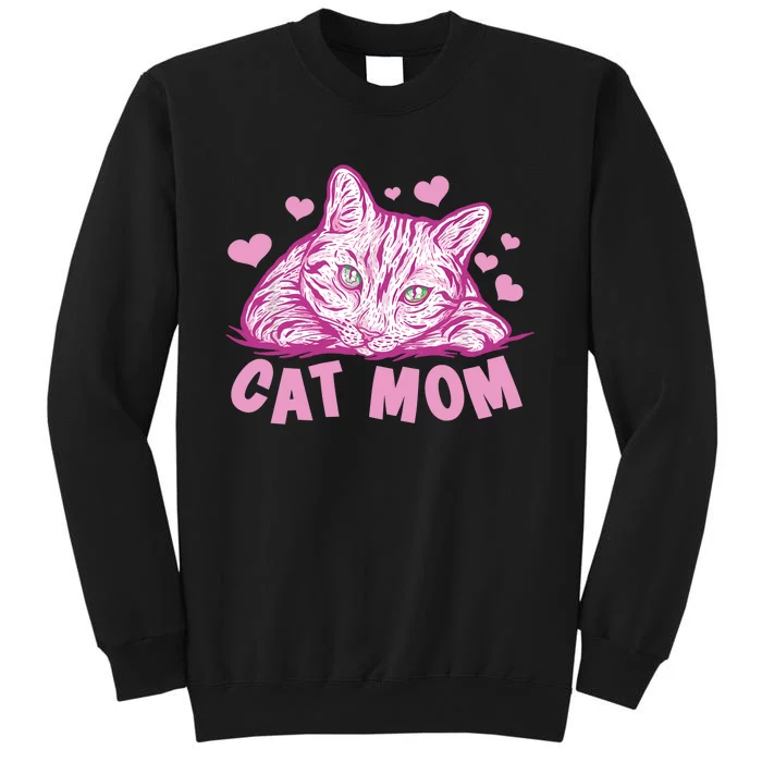 Funny Cat Best Cat Mom Ever Meow with my Cat Tee for Wo Tall Sweatshirt