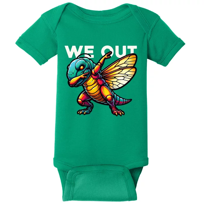 Funny Cicada Bugs Emergence Season Cicadasaurus Broods 2024 Baby Bodysuit