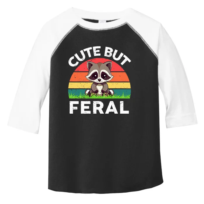 Funny Cute But Feral Raccoon Toddler Fine Jersey T-Shirt