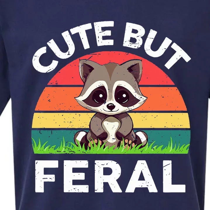 Funny Cute But Feral Raccoon Sueded Cloud Jersey T-Shirt