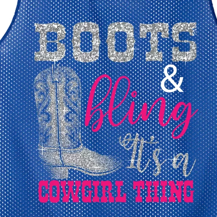 Funny Cowgirl Boots Bling Gift Cute Love Country Life Cool Gift Mesh Reversible Basketball Jersey Tank