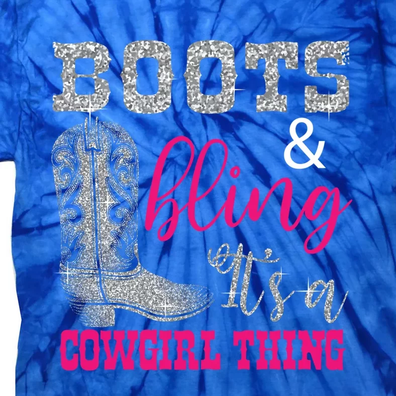 Funny Cowgirl Boots Bling Gift Cute Love Country Life Cool Gift Tie-Dye T-Shirt