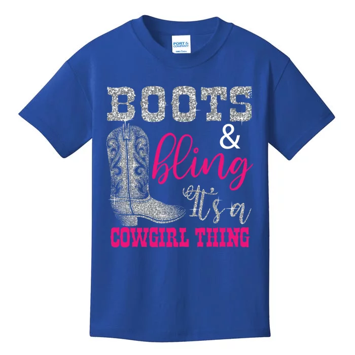 Funny Cowgirl Boots Bling Gift Cute Love Country Life Cool Gift Kids T-Shirt