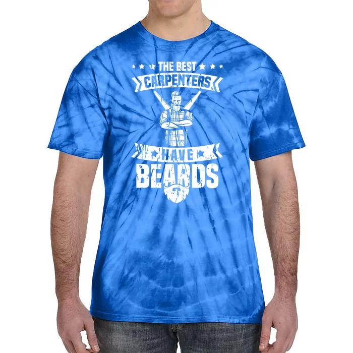 Funny Carpenter Beard Cute Gift Woodworker Carpentry Crafts Gift Tie-Dye T-Shirt